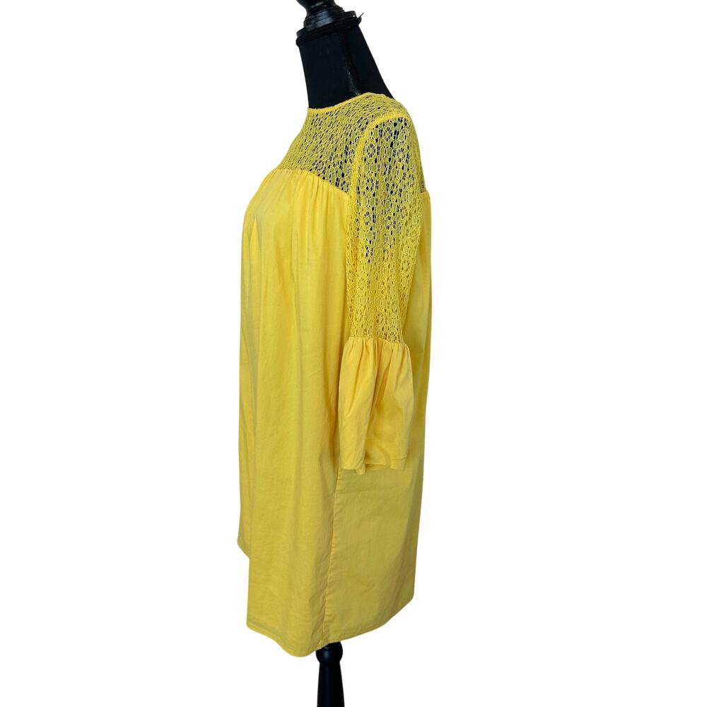 Draper James Yellow Shift Dress SIZE 14 Lace Romantic Babydoll Designer $146 - Picture 8 of 10